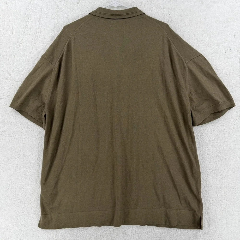 Banana Republic Polo‎ Shirt Mens 2XLT Green Core Temp Easy Relaxed Knit Golf Top